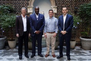Holland America Line news conference, Thursday, Oct. 29, 2015 in New York. From Left to Right: Greg Sullivan CEO and Co-founder of AFAR Media; Orlando Ashford President, Holland America Line;  Gilad Berenstein Utrip founder and CEO; Mat Way, Commercial Director, Live Entertainment BBC Worldwide (Jason DeCrow for Holland America Line)